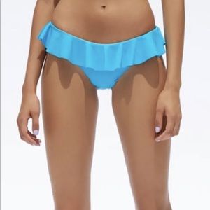 New Zara Ruffled Bikini Bottom Turquoise L